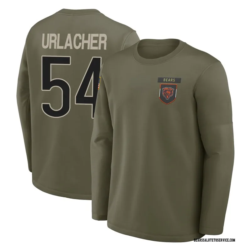 Men's Brian Urlacher Chicago Bears Olive 2025 Salute to Service Sideline Coaches Long Sleeve T-Shirt