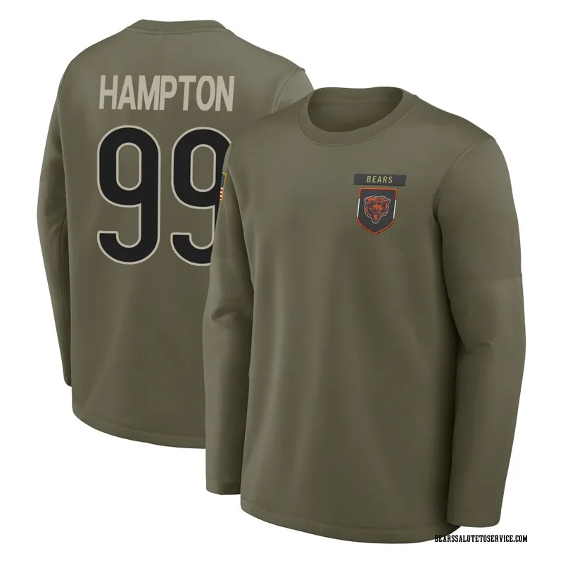 Men's Dan Hampton Chicago Bears Olive 2025 Salute to Service Sideline Coaches Long Sleeve T-Shirt