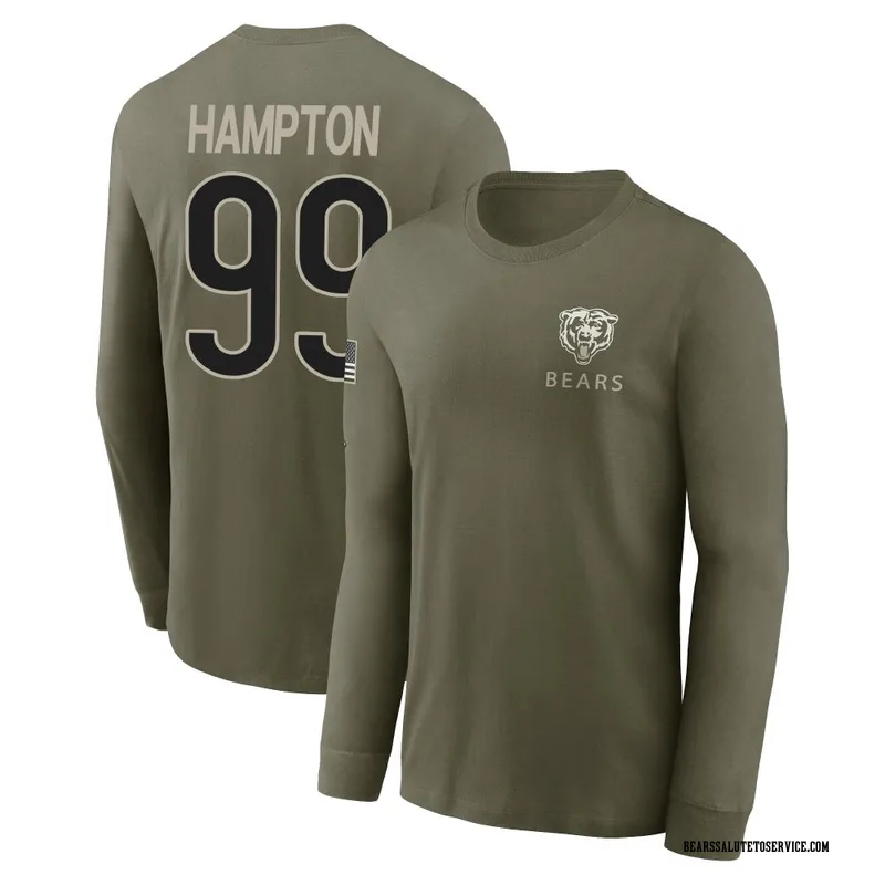 Men's Dan Hampton Chicago Bears Olive 2025 Salute to Service Sideline Long Sleeve T-Shirt