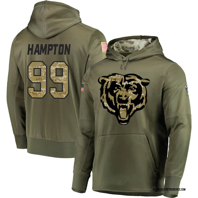 Men's Dan Hampton Chicago Bears Olive Salute to Service Pullover Hoodie