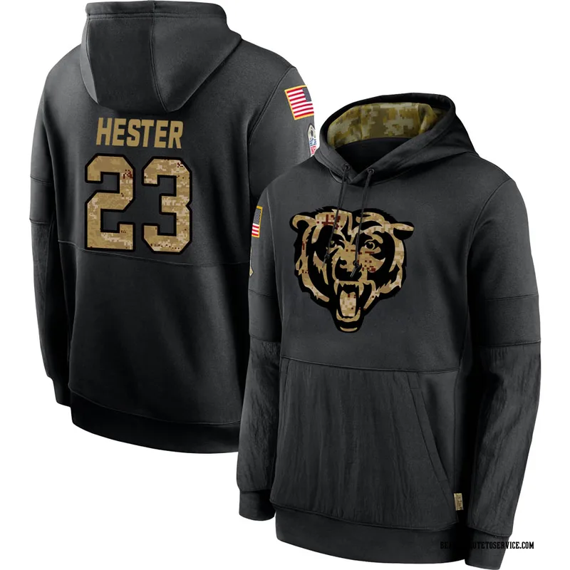 Men's Devin Hester Chicago Bears Black 2020 Salute to Service Sideline Performance Pullover Hoodie