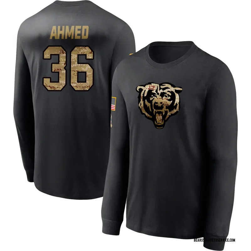 Men's Salvon Ahmed Chicago Bears Black 2020 Salute To Service Sideline Performance Long Sleeve T-Shirt