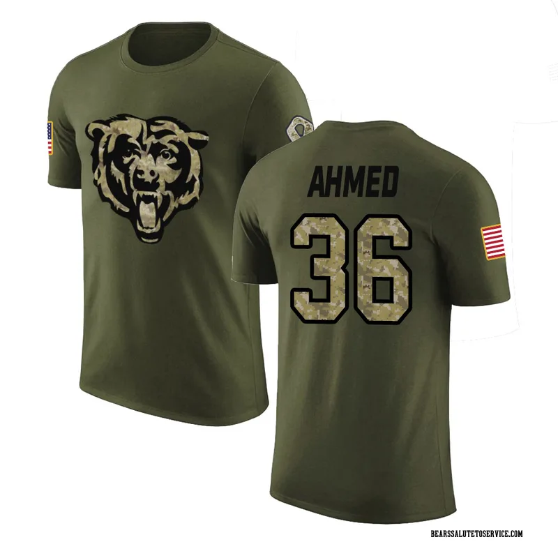 Men's Salvon Ahmed Chicago Bears Legend Olive Salute to Service T-Shirt