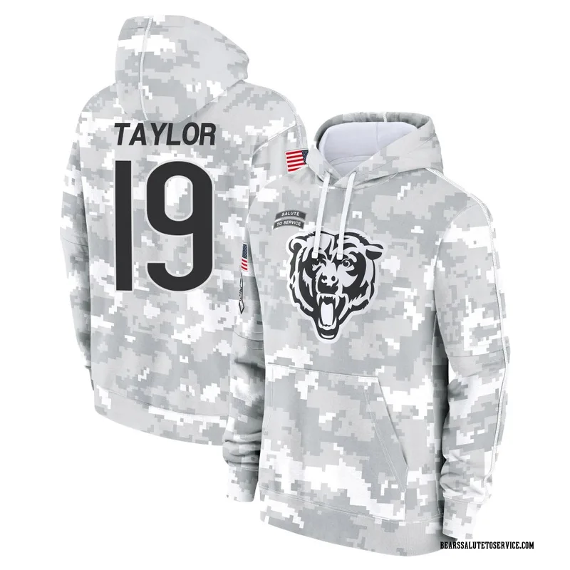 Men's Tory Taylor Chicago Bears Camo Arctic 2024 Salute to Service Club Fleece Pullover Hoodie