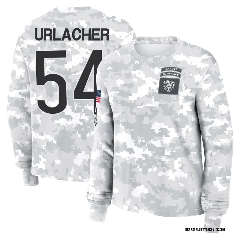 Women's Brian Urlacher Chicago Bears Camo Arctic 2024 Salute to Service Long Sleeve T-Shirt