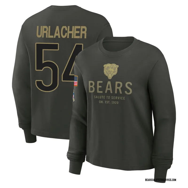Women's Brian Urlacher Chicago Bears Green Dark/ 2025 Salute to Service Sideline Long Sleeve T-Shirt