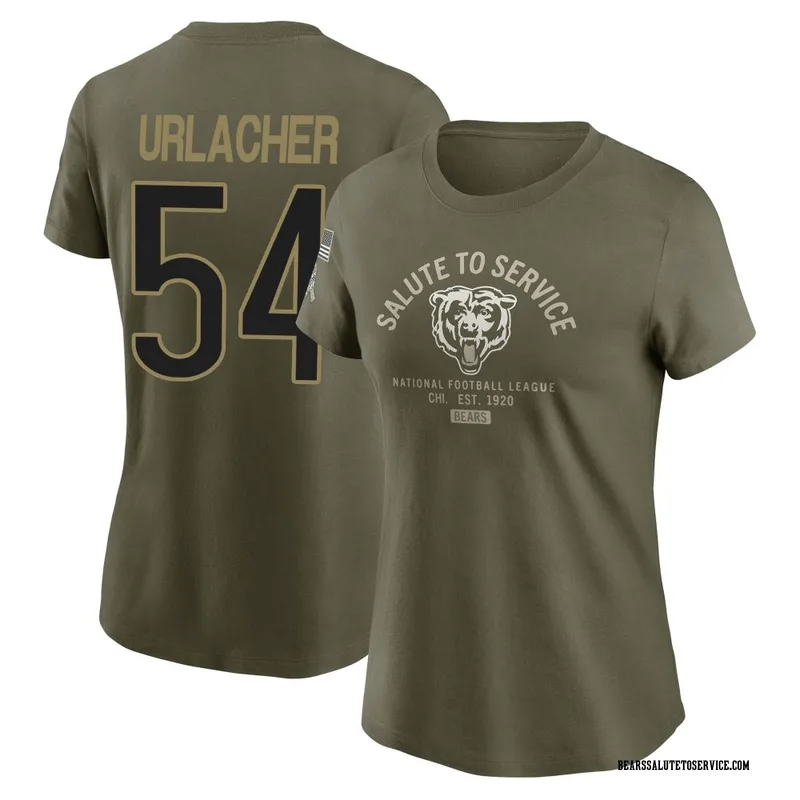 Women's Brian Urlacher Chicago Bears Olive 2025 Salute to Service Sideline T-Shirt
