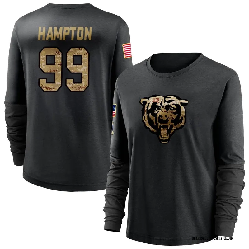 Women's Dan Hampton Chicago Bears Black 2020 Salute To Service Sideline Performance Long Sleeve T-Shirt