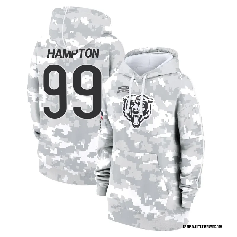 Women's Dan Hampton Chicago Bears Camo Arctic 2024 Salute to Service Club Fleece Pullover Hoodie