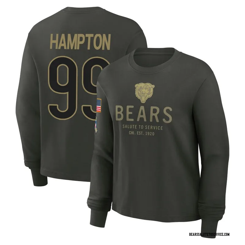 Women's Dan Hampton Chicago Bears Green Dark/ 2025 Salute to Service Sideline Long Sleeve T-Shirt