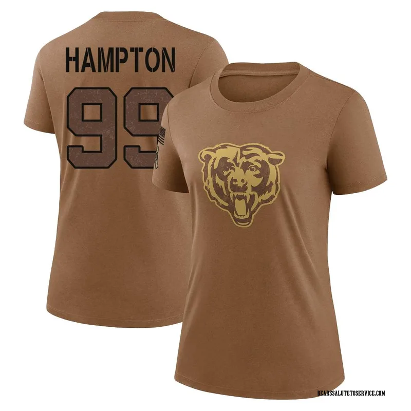 Women's Dan Hampton Chicago Bears Legend Brown 2023 Salute To Service Performance T-Shirt