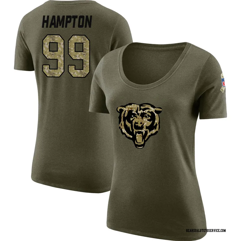 Women's Dan Hampton Chicago Bears Legend Olive Salute to Service Scoop Neck T-Shirt