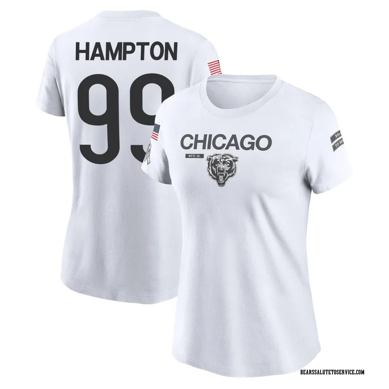 Women's Dan Hampton Chicago Bears Legend White 2024 Salute to Service Performance T-Shirt