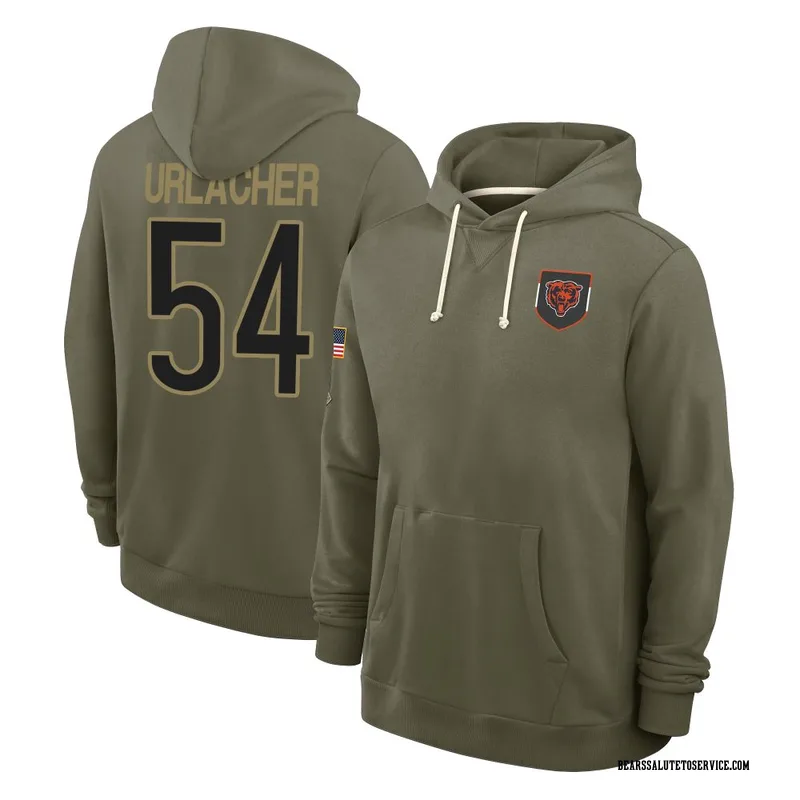 Youth Brian Urlacher Chicago Bears Olive 2025 Salute to Service Hoodie