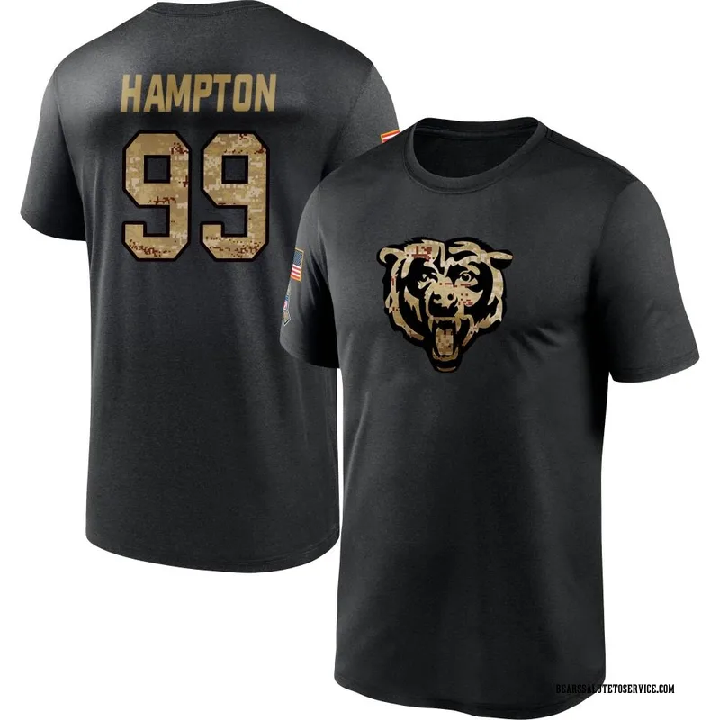 Youth Dan Hampton Chicago Bears Black 2020 Salute To Service Performance T-Shirt