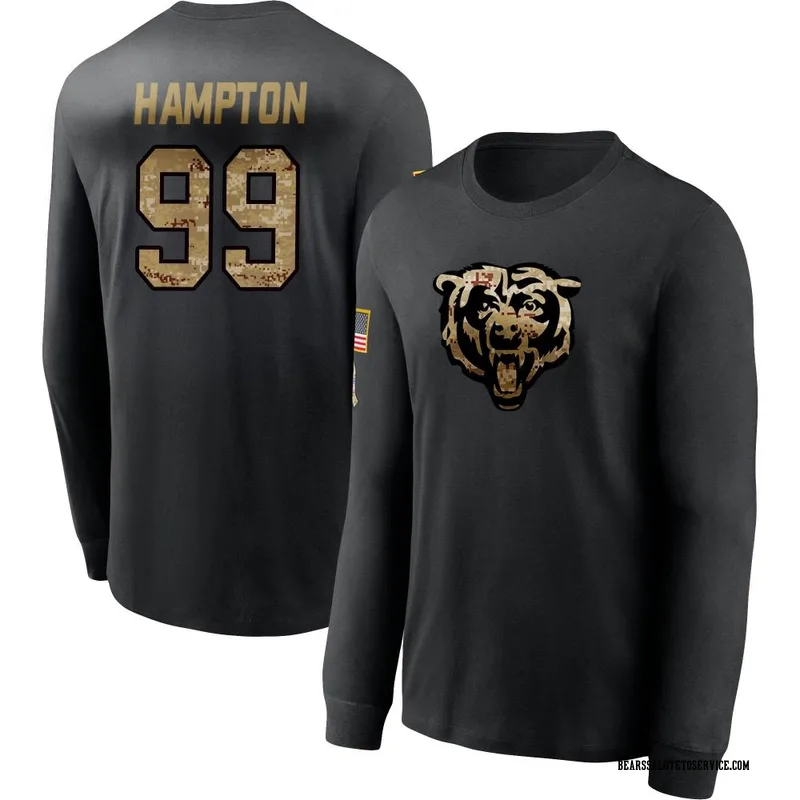 Youth Dan Hampton Chicago Bears Black 2020 Salute To Service Sideline Performance Long Sleeve T-Shirt