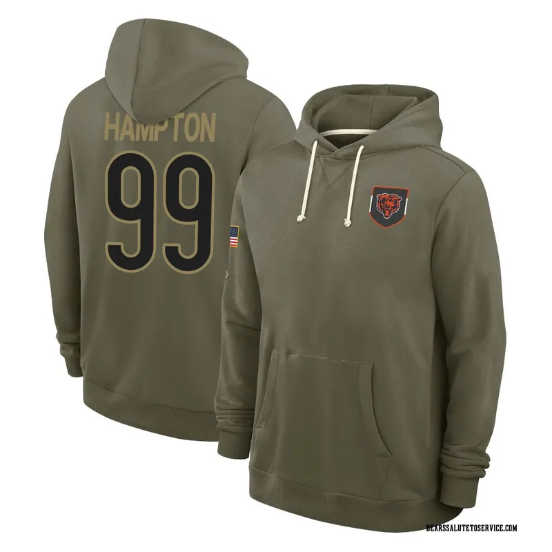 Youth Dan Hampton Chicago Bears Olive 2025 Salute to Service Hoodie