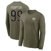 Youth Dan Hampton Chicago Bears Olive 2025 Salute to Service Sideline Long Sleeve T-Shirt