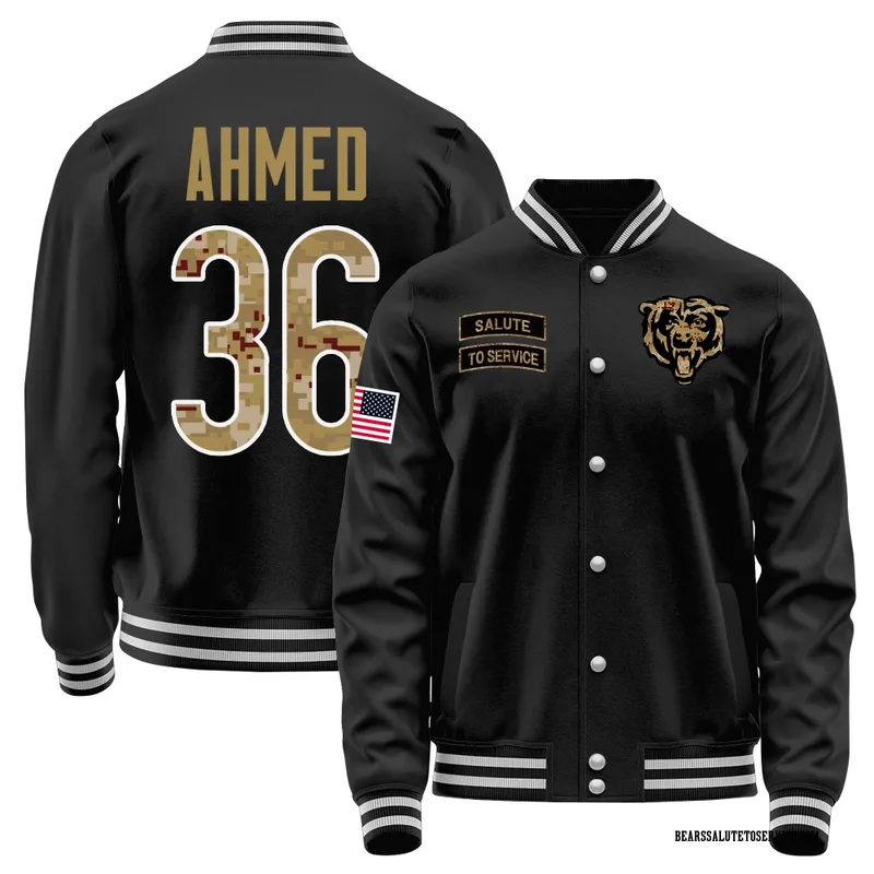 Youth Salvon Ahmed Chicago Bears Black Salute to Service Sideline Performance Jacket