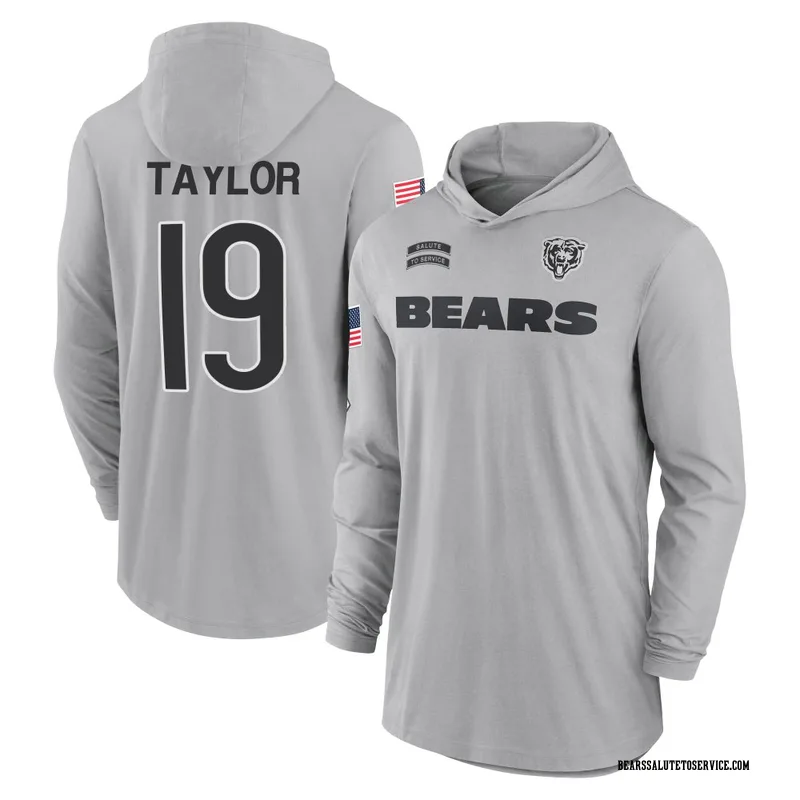 Youth Tory Taylor Chicago Bears Gray 2024 Salute to Service Lightweight Performance Long Sleeve Hooded T-Shirt
