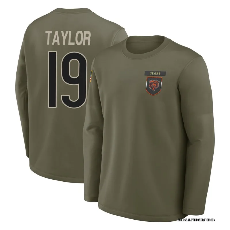 Youth Tory Taylor Chicago Bears Olive 2025 Salute to Service Sideline Coaches Long Sleeve T-Shirt