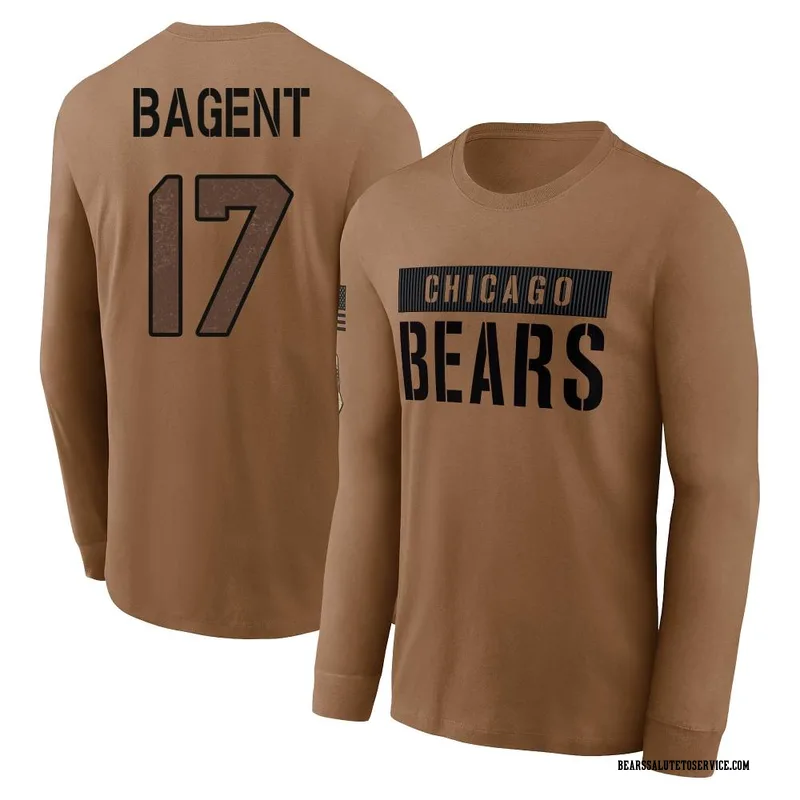 Youth Tyson Bagent Chicago Bears Brown 2023 Salute To Service Long Sleeve T-Shirt